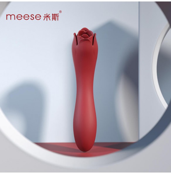 Meese - Dora Rose Tongue Licking Massager G-Spot Vibrator (Chargeable - Red)